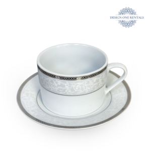Celine Chrome Coffee Cup and Saucer
