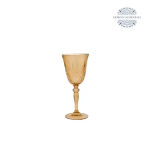 Crystal Cut Dark Amber Wine Glass
