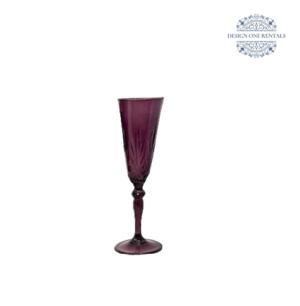 Crystal Cut Dark Purple Champagne Flute