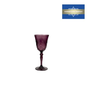Crystal Cut Dark Purple Wine Glass