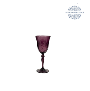 Crystal Cut Dark Purple Wine Glass