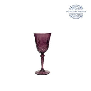 Crystal Cut Dark Purple Wine Goblet