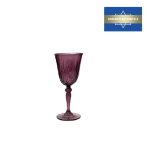 Crystal Cut Dark Purple Wine Goblet