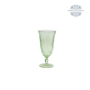 Crystal Cut Light Green Water Goblet