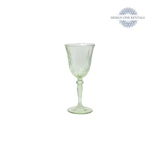 Crystal Cut Light Green Wine Goblet