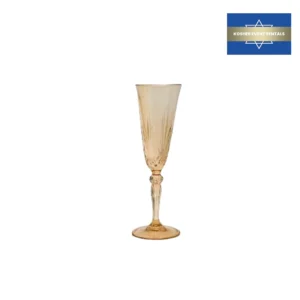 Crystal Cut Dark Amber Champagne Flute