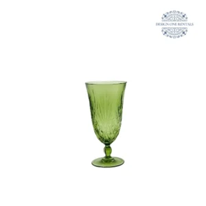 Crystal Cut Faint Green Water Goblet