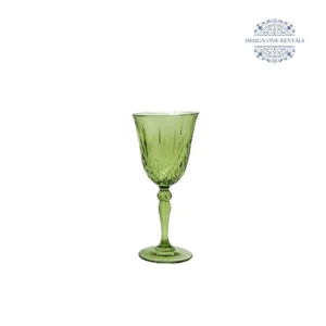 Crystal Cut Faint Green Wine Glass