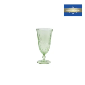 Crystal Cut Light Green Water Goblet