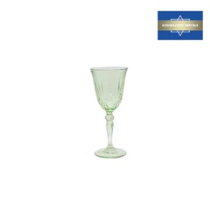 Crystal Cut Light Green Wine Glass