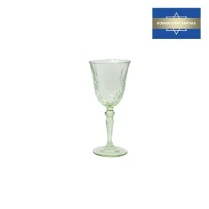Crystal Cut Light Green Wine Goblet