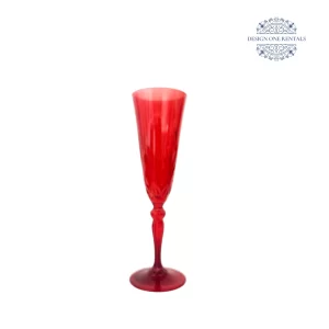 Crystal Cut Red Champagne Flute
