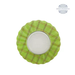 The Plaid Border Verde Charger plate