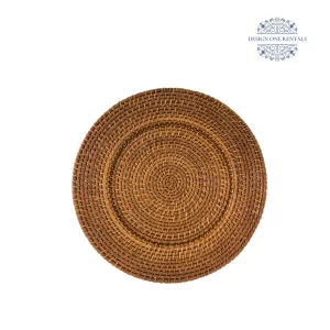 Walnut Rattan Charger Plate