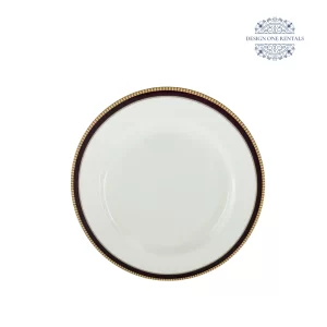 Burgundy Rim Dinner Plate