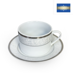 Celine Chrome Coffee Cup and Saucer