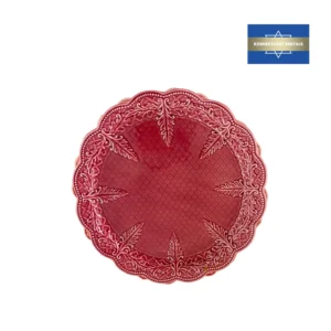 Scallop Raised Leaf Dusty Red 10inch Dinner Plate