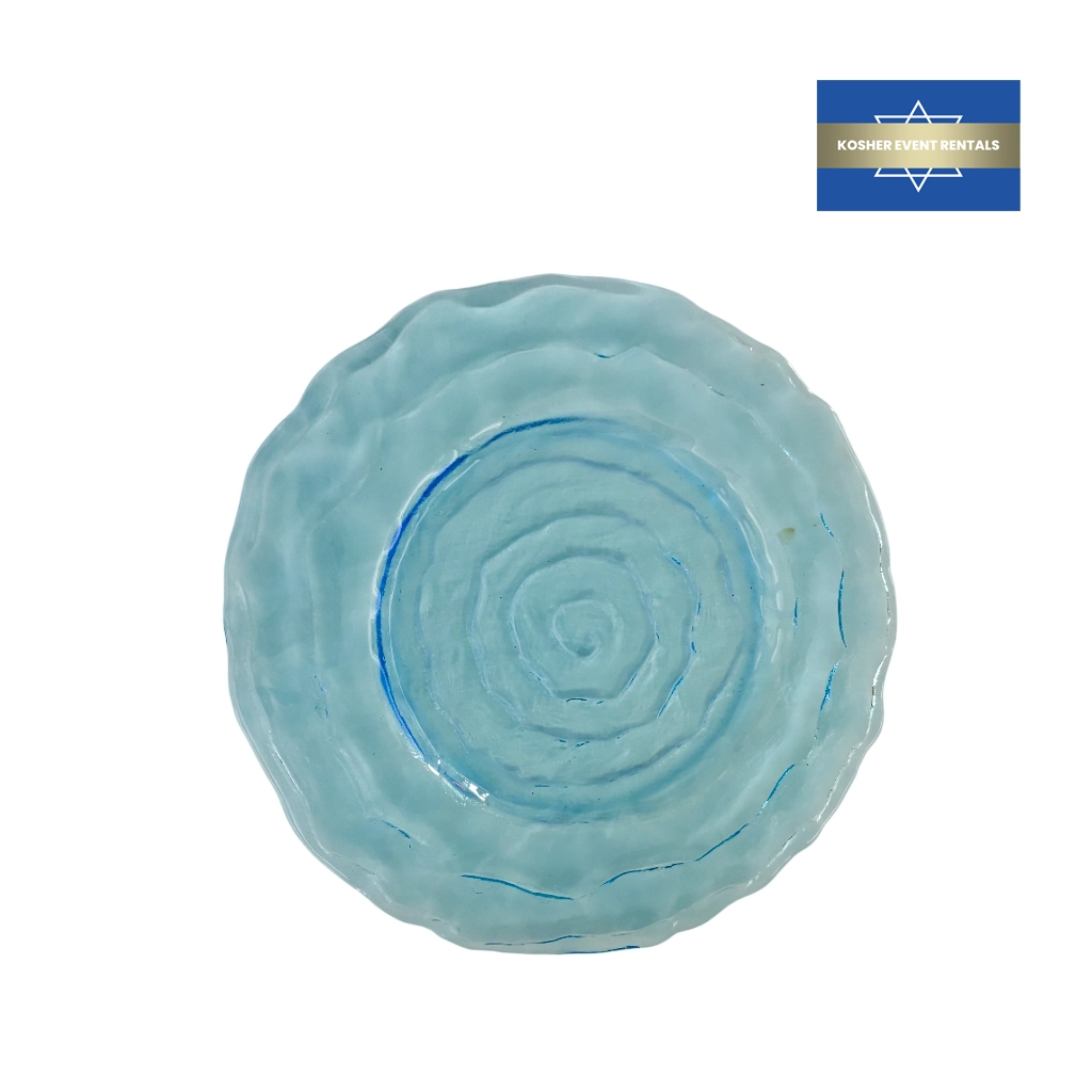 Blue Glass Rose Charger Plate