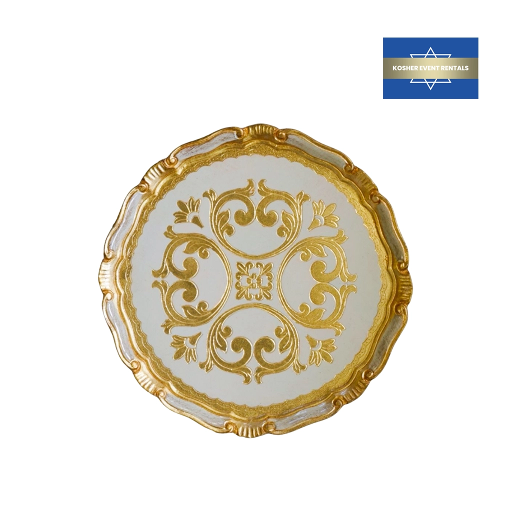 Verona White and Gold Charger Plate