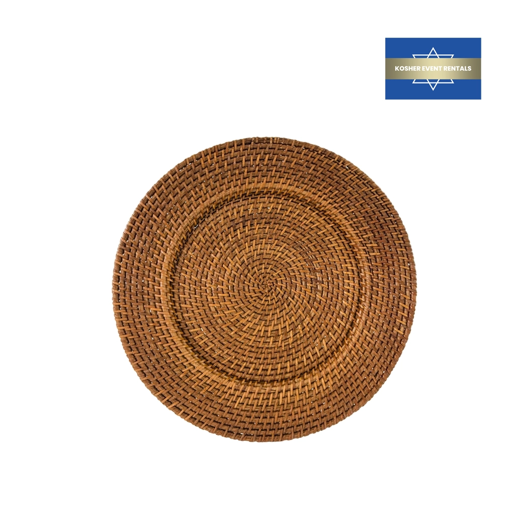 Walnut Rattan Charger Plate