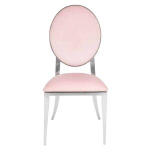 Pink Kaya Solid Silver Chair