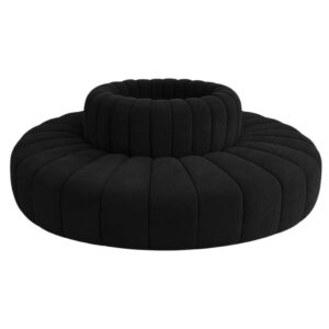 Round Black Modular Sofa