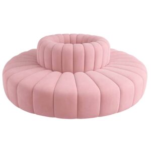 Round Pink Modular Sofa