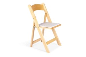 Natural Padded Folding Chair