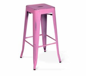 Pink Metal Bar Stool