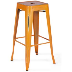 Orange Metal Bar Stool